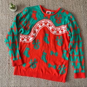 Nordic Dog Lover Paws Bone Ugly Christmas Sweater